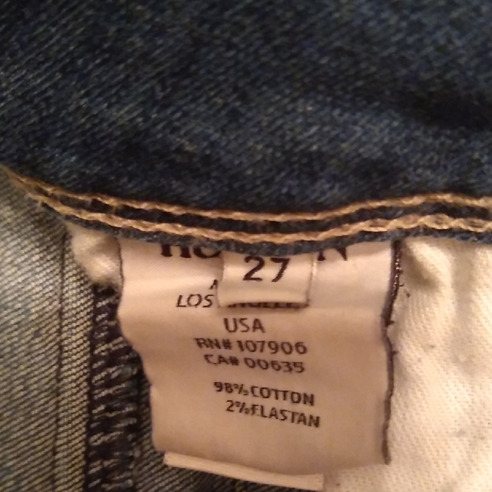 Hudson Skinny Jeans Dark Blue Denim with Silver Buttons, #26 - Picture 6 of 11